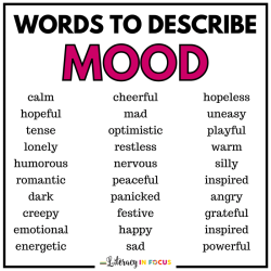 Tone and mood anchor chart