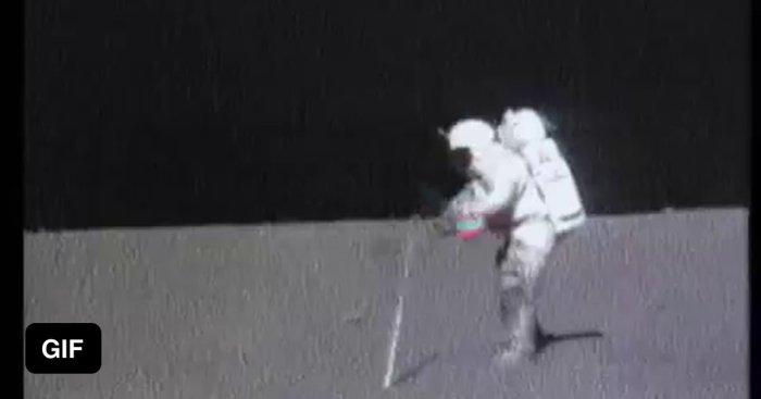 An astronaut drops a hammer from 2.0