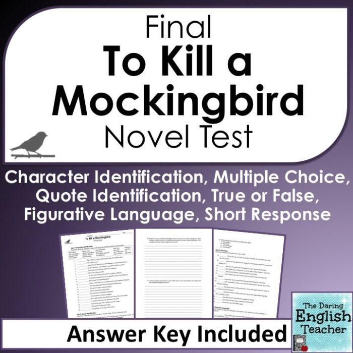 To kill a mockingbird final test