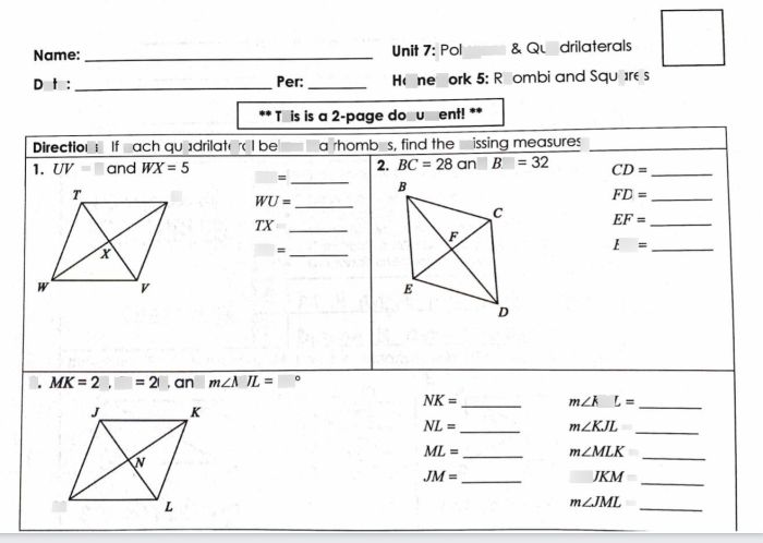 Unit 8 polygons and quadrilaterals homework 2 parallelograms