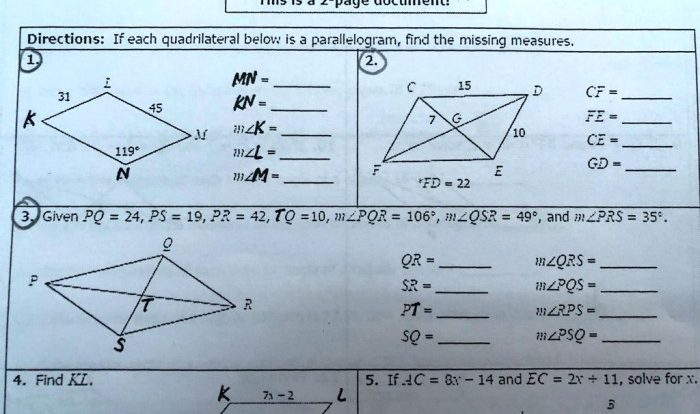 Unit 8 polygons and quadrilaterals homework 2 parallelograms